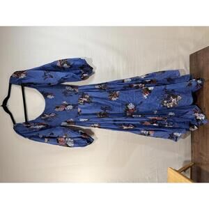 Free People Morning Glory Smocked Blue Floral Maxi Dress NWT Size XS